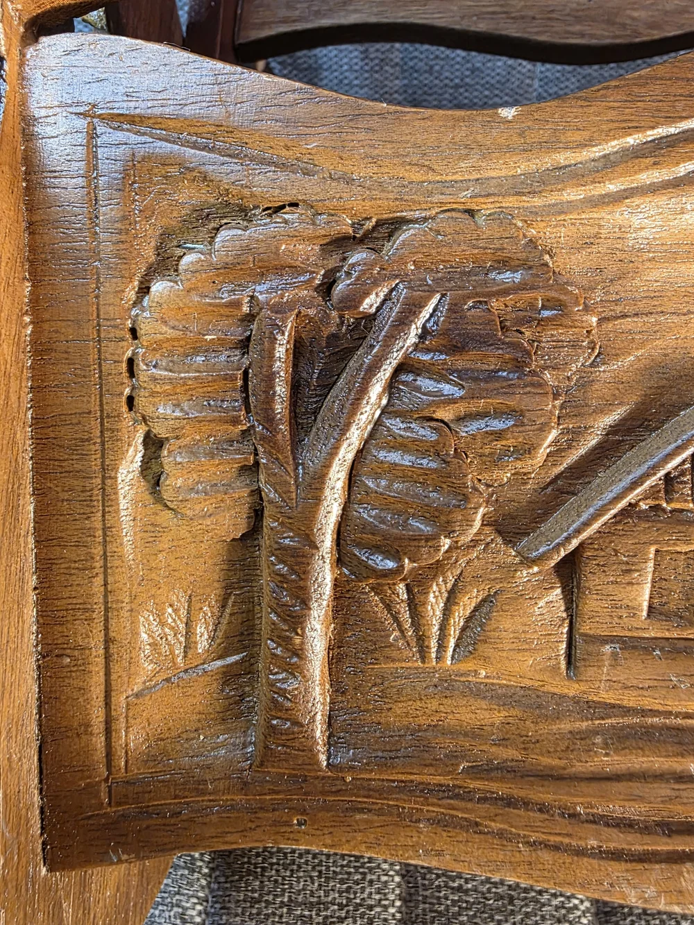 Hand-Carved Wooden Magazine Rack - Warm Honey Tone